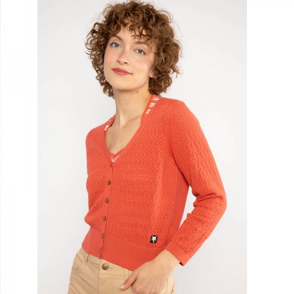 CARDIGAN SWEET PETITE TERRACOTTA COTON BIO - BLUTSGESCHWISTER - LE MOUTON A 3 PATTES - 1