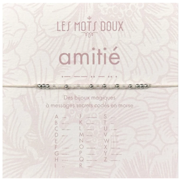 BRACELET LIEN CODE MORSE AMITIE ARGENT - LES MOTS DOUX - LE MOUTON A 3 PATTES - 1