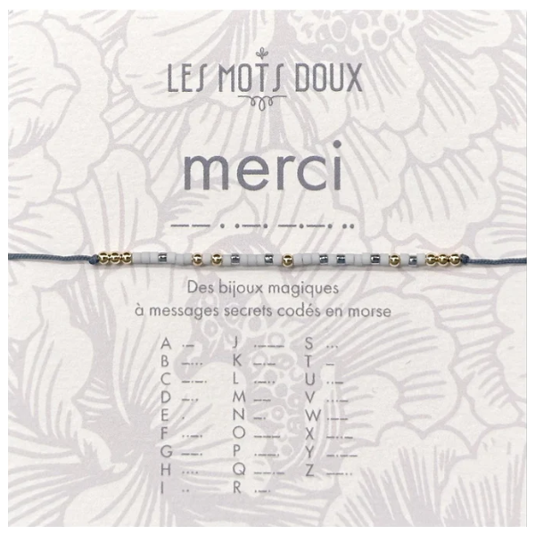 BRACELET LIEN CODE MORSE MERCI OR - LES MOTS DOUX - LE MOUTON A 3 PATTES - 1