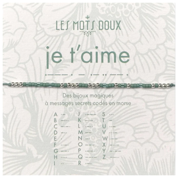 BRACELET LIEN CODE MORSE JE T'AIME ARGENT - LES MOTS DOUX - LE MOUTON A 3 PATTES  - 1