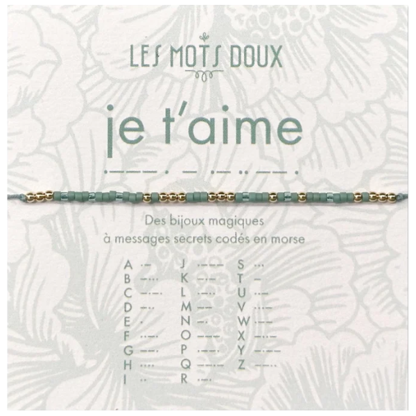 BRACELET LIEN CODE MORSE JE T'AIME OR - LES MOTS DOUX - LE MOUTON A 3 PATTES - 1