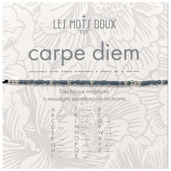 BRACELET LIEN CODE MORSE CARPE DIEM ARGENT - LES MOTS DOUX - LE MOUTON A 3 PATTES - 1