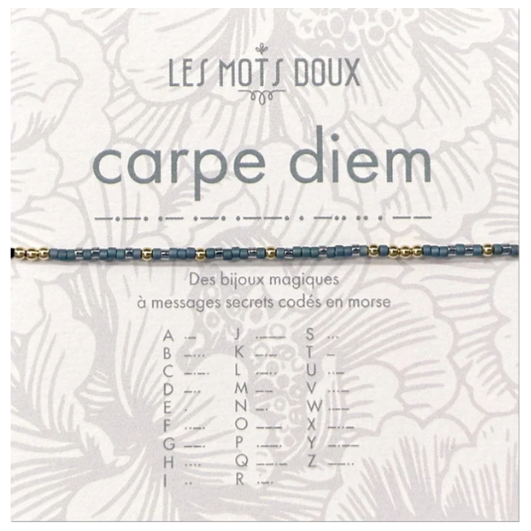 BRACELET LIEN CODE MORSE CARPE DIEM OR - LES MOTS DOUX - LE MOUTON A 3 PATTES - 1