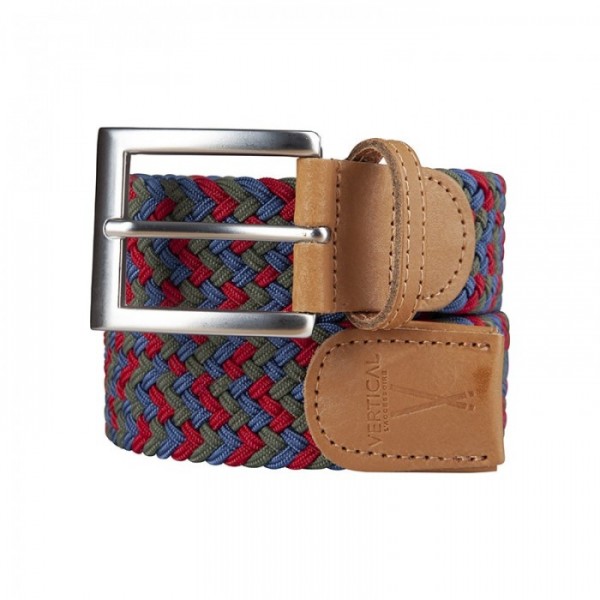 CEINTURE TRESSEE VERT BLEU ROUGE - VERTICAL L ACCESSOIRE - LE MOUTON A 3 PATTES