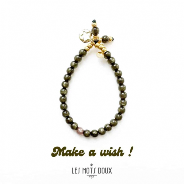 BRACELET MAKE A WISH KAKI - LES MOTS DOUX - LE MOUTON A 3 PATTES - 1