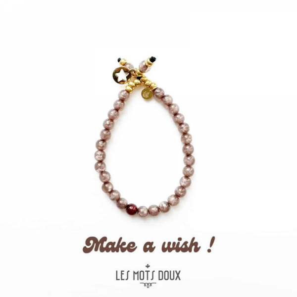 BRACELET MAKE A WISH VIEUX ROSE - LES MOTS DOUX - LE MOUTON A 3 PATTES - 1