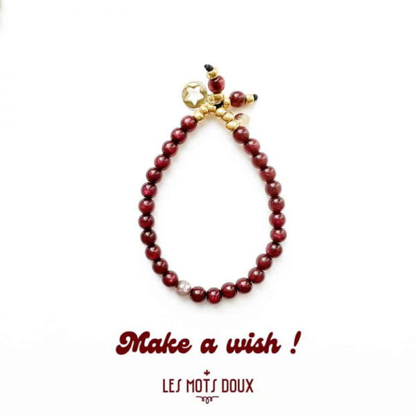 BRACELET MAKE A WISH BORDEAUX - LES MOTS DOUX - LE MOUTON A 3 PATTES - 1